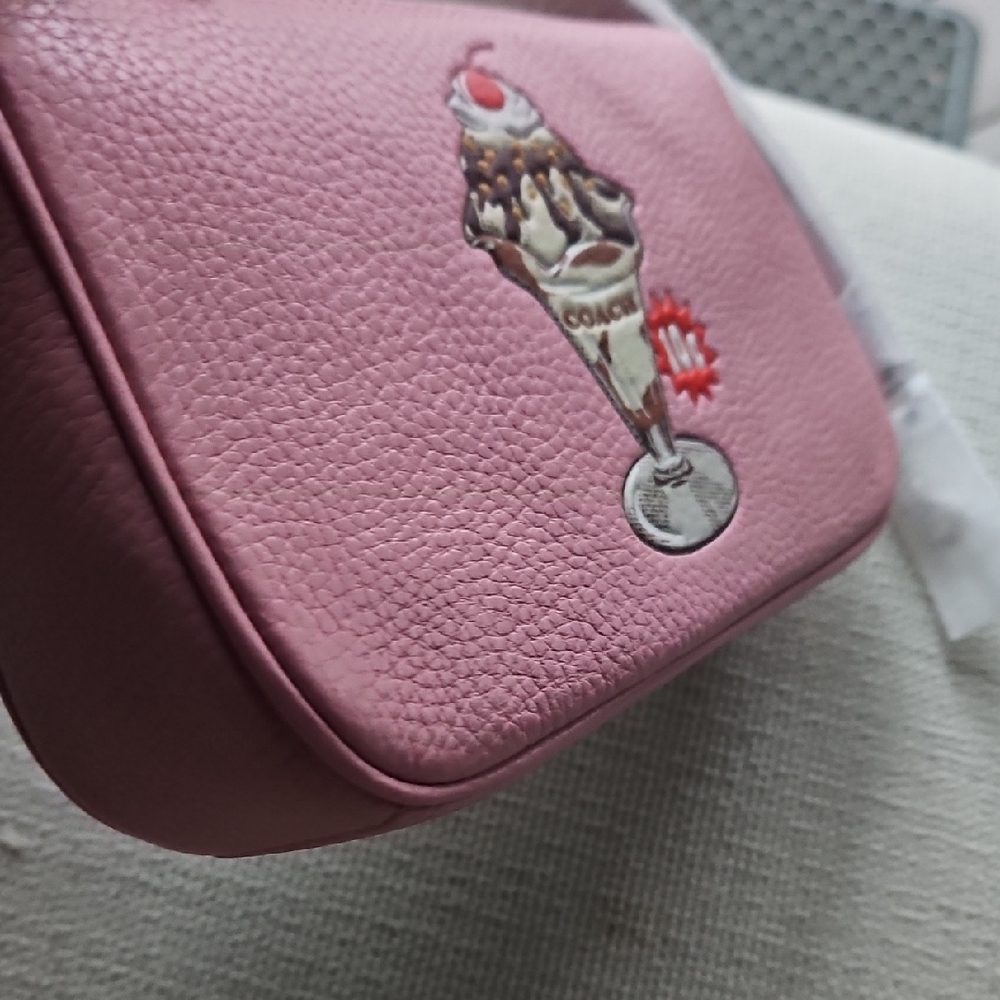 Coach Sundae Embroidered Pink Shoulder Bag - Picture 6 of 13